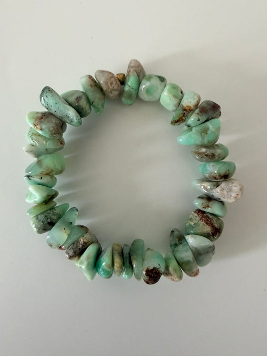 Soft Green Australian Chrysoprase Stretch Bracelet