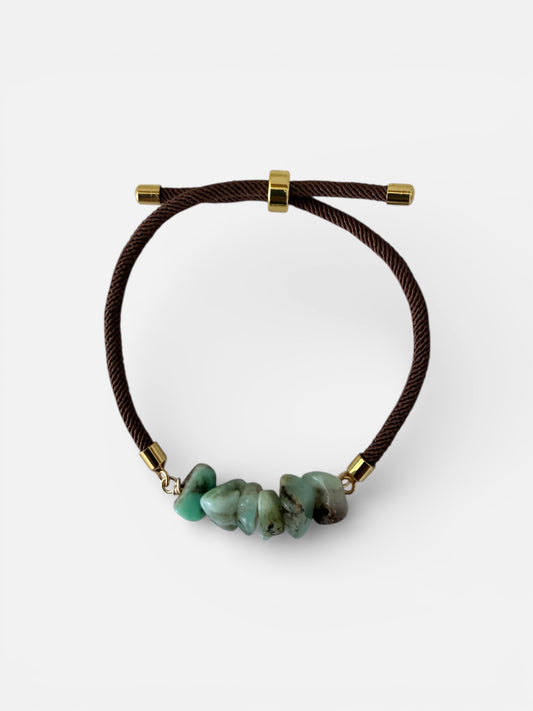 Australian Chrysoprase Adjustable Cord Bracelet